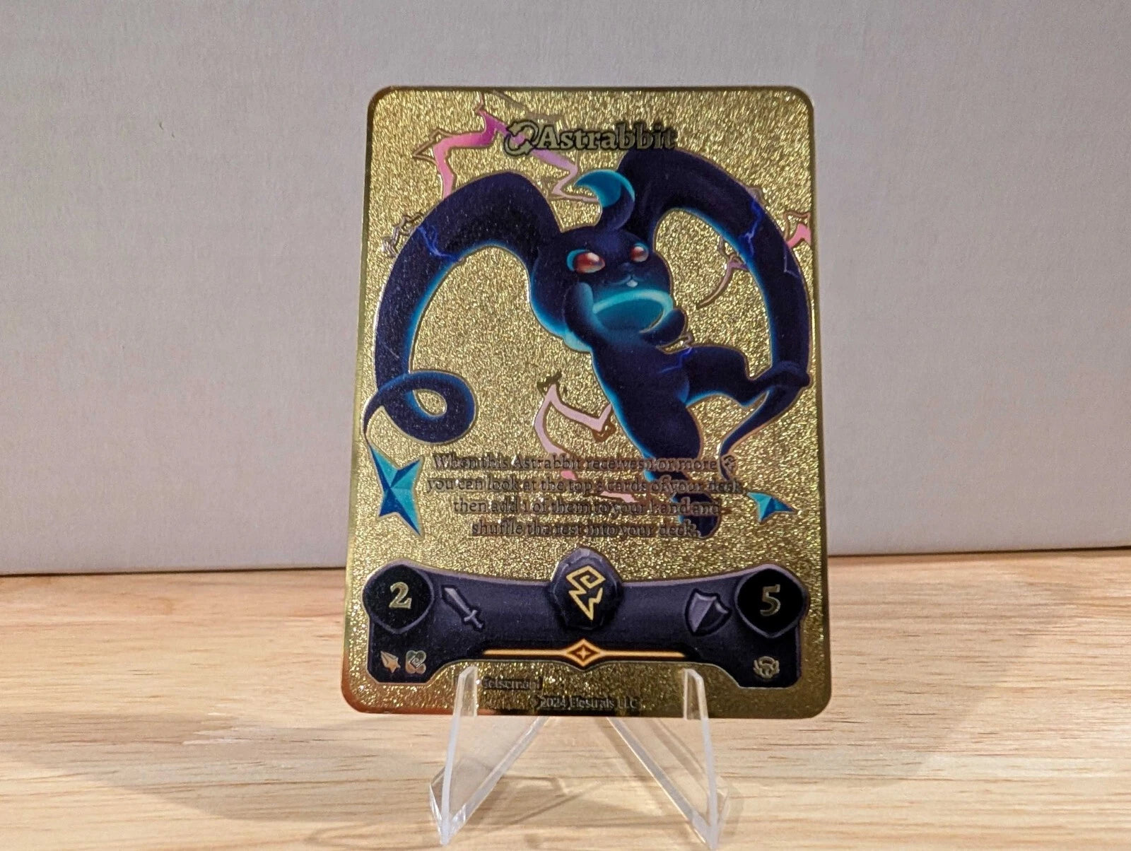 Elestrals Clash Promo Metal Gold Full Art Stellar Astrabbit Card
